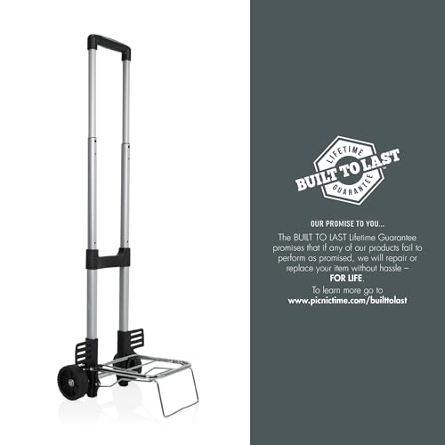 PICNIC TIME Folding Trolley with Telescope Handle, 38" Tall Lightweight Dolly Cart with Wheels for Moving, 77 lbs Capacity Hand Truck Dolly, Trolley Cart and Folding Hand Truck, (Silver) by PICNIC TIME - Used condition - Image 8