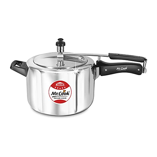 Image of MR COOK By United Metalik Regular Aluminium Non-Induction Pressure Cooker with Inner Lid (Silver) (10 Litre)