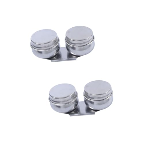 Tofficu 2 Pièces Pot à Crayons en INOX Supports de trempage au vinaigre kit de Sceau de Cire Lavabo pour pinceaux balayette Tasse à palettes en Acier Inoxydable Pot de Nettoyage de Brosse