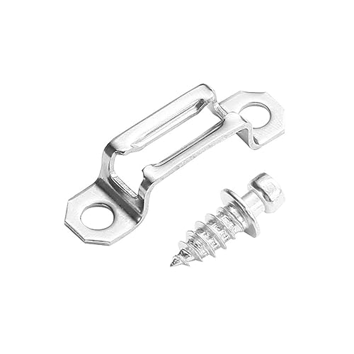 Image of 100x Invisible Connector Screw Fasteners, Hidden Connectors, Steel Furniture Concealed Connector with Screws for Home Kitchen, Black, Half