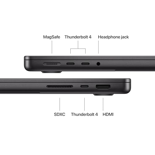 Image of Apple 2025 MacBook Pro Laptop with M5 chip with 10‑core CPU and 10‑core GPU: 14.2-inch Liquid Retina XDR Display, 16GB Unified Memory, 1TB SSD Storage; Space Black with AppleCare+ (3 Years)