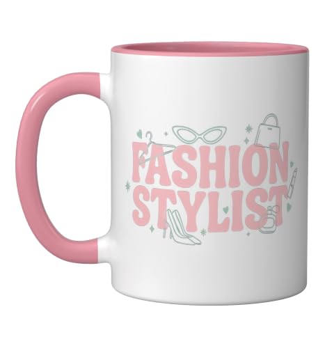 Fashion Styling Wardrobe Stylist Personal Outfit Consulting Ceramic Mug, Pink/White, 11oz