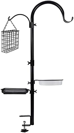 yosager Deck Hook Bird Feeder Pole Bird Bath Feeding Station Kit, Feeder Porch Multi Hook Bird Feeder Railing Hanging Kit, Premium Birdbath for Attracting Wild Birds Bird Feeder Planter Hanger