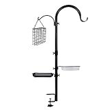 yosager Deck Hook Bird Feeder Pole Bird Bath Feeding Station Kit, Feeder Porch Multi Hook Bird Feede