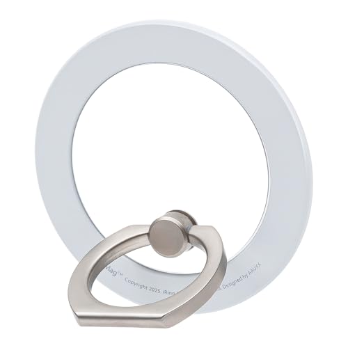 Soporte magnético de anillo iRing para MagSafe en iPhone 15 y 14 cerámica blanca