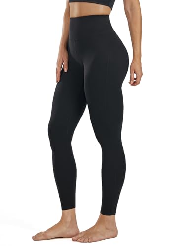PERSIT Women's Buttery Soft Yoga Leggings 25''/28''-High Waisted Gym Leggings for Women with Hidden Pockets On The Waist for Workout
