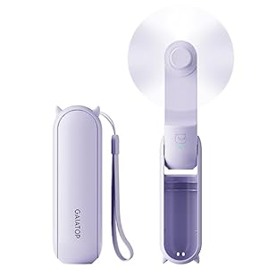 Gaiatop Portable Handheld Fan, Foldable Small Fan, Mini Hand Held Fan with USB Rechargeable 2000mAh Battery, Eyelash Fan for Girls, Travel For Women, Outdoor (Purple)