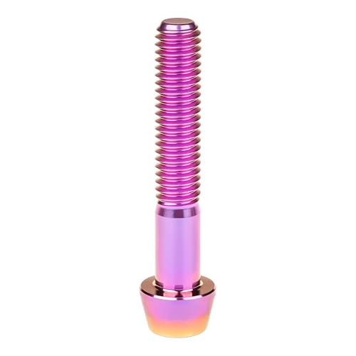 Image of Titanium Ti Bolt M5x9 16 18 20 25 30 35 40 45 50 55 60mm Tapered Head Screws Pack of 4 (M5x35mm, Purple Gold)