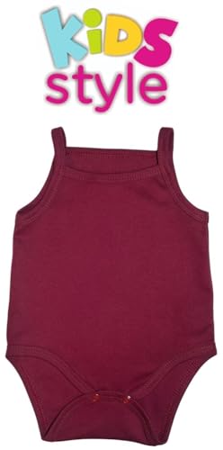 KIDS STYLE Baby Mädchen Achselbody Baumwoll-Body mit Spaghettiträgern, Größe: 86, Farbe: SET 2 5er Pack Beige Blumen Rosa