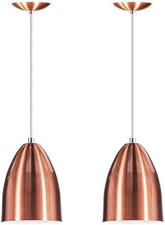 Kit 2 Lustre Pendente Luminária Cone de Alumínio New Cobre