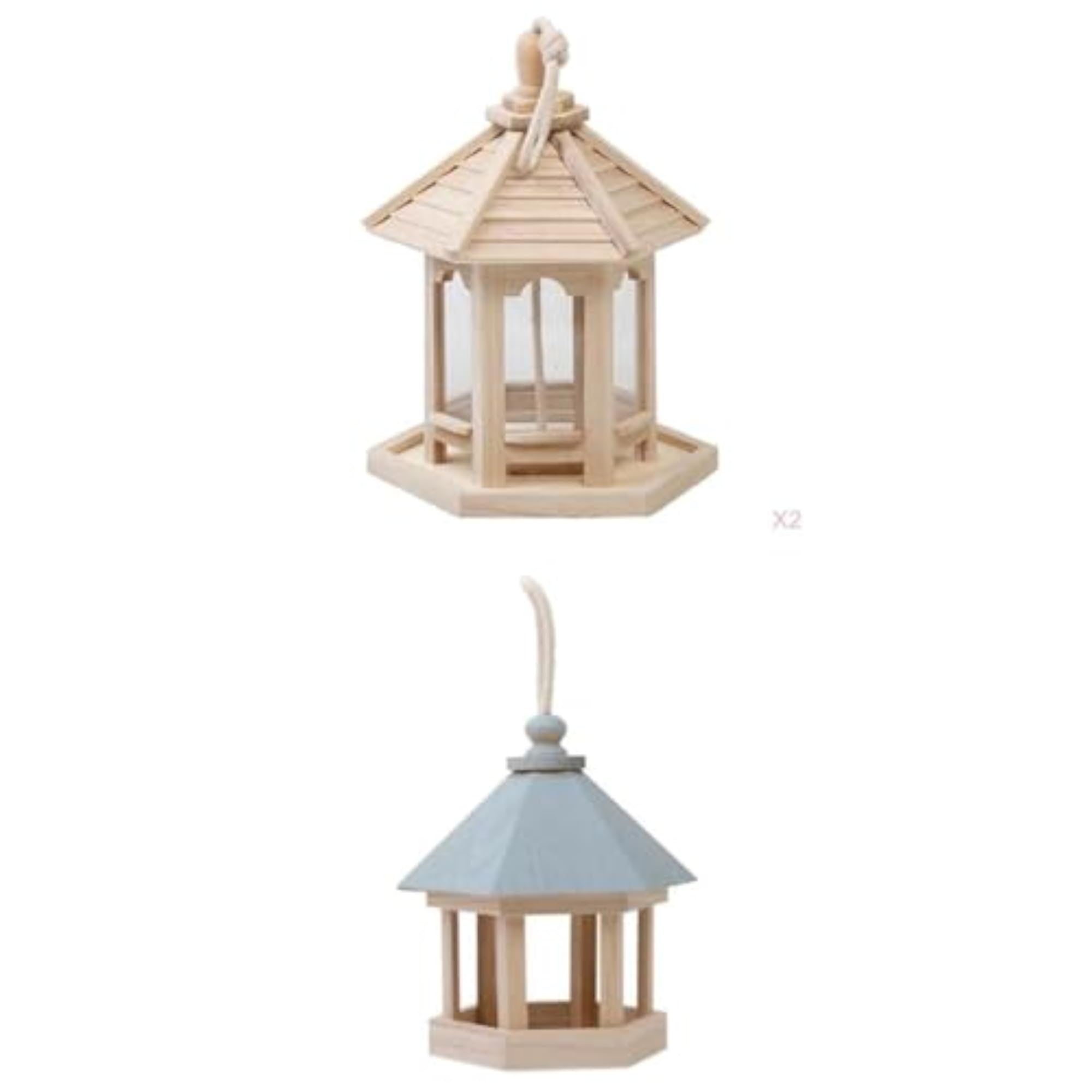 3pcs Hanging Wood Wild Bird Feeder for Garden