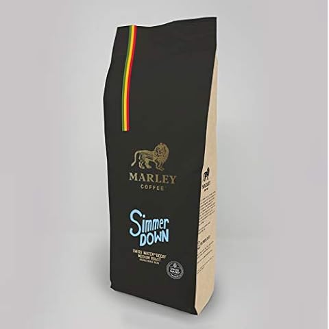 Simmer Down Swiss Water Decaf Medium Roast Organic Decaffeinated Coffee Beans, Marley Coffee, From The Family of Bob Marley, 1kg Cover