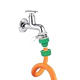 Garbnoire Heavy Duty Hose Pipe Fitting Standard Size 1/2'' Tap Connector For Garden Water Pipe,Car,Bike Washing Accessories| Universal Adjustable Adapter Suitable Connecting Hose Pipe Green(Pack of 1)