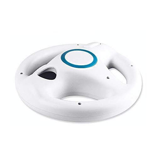 Mario Kart Wii Steering Wheels, ZOTAIN 2 Pack Mario Kart Wii Racing Wheels Compatible with Nintendo Wii, Wii U Racing Games (White X 2)