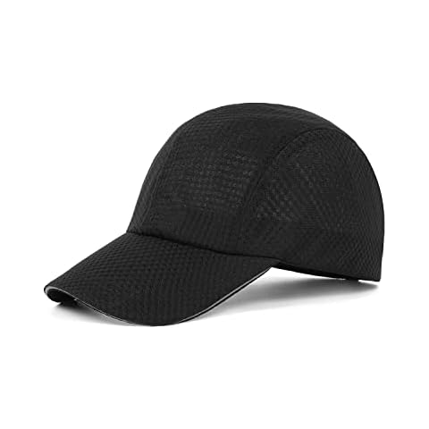 Zylioo XX-Large Reflective Running Sport Caps Hats Big Mesh Baseball Cap Oversized UV Quick Dry Cap Fit Head 21.5"-25" Black Cover