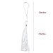 100pcs 13cm/5 Inch Silky Floss Bookmark Tassels with 2-Inch Cord Loop and Small Chinese Knot for Jewelry Making, Souvenir, Bookmarks, DIY Craft Accessory (Silver)