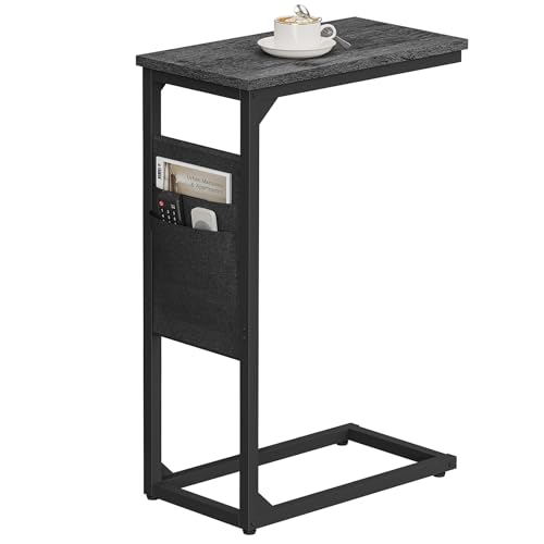 TUTOTAK C Shaped End Table, Side Table for Couch, Sofa Table