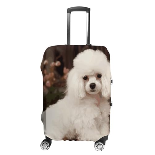 French Poodle Printed Luggage Cover Protector, Fits 18-32 Inch Luggage