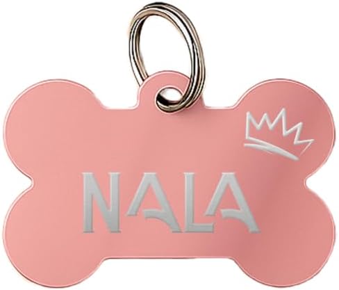 Personalised Engraved 2 Sided Bone Shape Pet ID Tag for Dogs Cats...