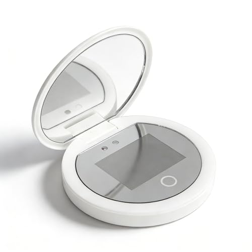 Miroir de voyage avec caméra UV test protection solaire et miroir éclairé 2X