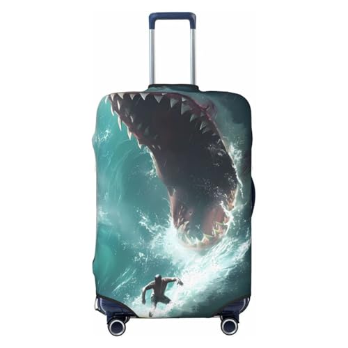 Surfing Shark For Travel Luggage Cover Suitcase Protector Fits 18-32 Inch Travel Luggage Protector Elastic Luggage Anti-Scratch Suitcase Cover