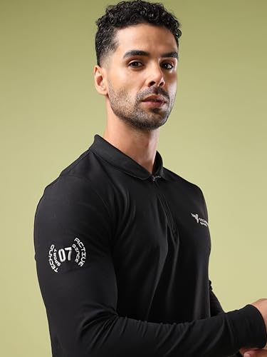 Image of TECHNOSPORT Men's Slim Fit Full Sleeve Polo T-Shirt with Collar, MATPIQ Quick Dry Moisture Wicking Polo Tee for Gym Sports Golf and Casual Wear