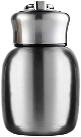Small Thermal Flask, 200ml Mini Vacuum Flasks Vacuum Insulated Water Bottle Non-Leak Juice Milk Vacuum Hot and Cold Water Bottle Girls Boys Kids Adults Gift (Silver)