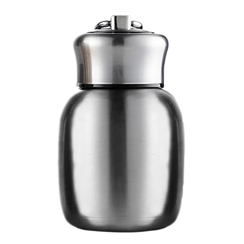 Small Insulated Water Bottle 200ml - Insulated Water Bottle Leakproof - Hot and Cold Water Bottle One Size Fits All Silver