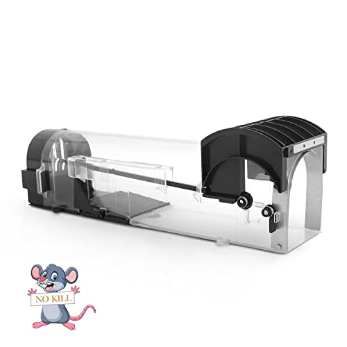 KEPLIN Piège à Souris Transparent et Convivial, Pas Besoin de Tuer Pieges a Rat a Moles, Catch Smart Mouse réutilisable pour Une Utilisation à l’intérieur et à l’extérieur (1pk Noir) Cover