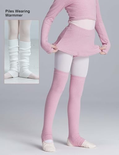 Image of Girls Leg Warmer Knitted Workout Socks for Ballet, Athletic Legsleeve for Dance Warm up