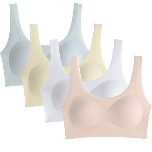 Tweens Girl Training Bras Seamless Sports Simple Design Bras with Removable Soft Padding