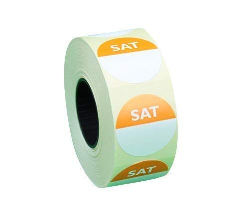 We Can Source It Ltd – Saturday Day Dots Food Labels (Orange) – 1000 Removable Self-Adhesive Stickers with Dispenser Box – Food Rotation & Hygiene Labels for Kitchens, Restaurants & Catering