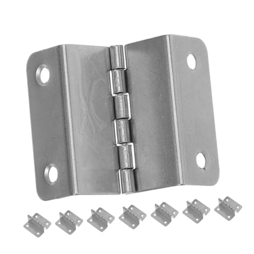 Lurrose 8 Piezas bisagra herrajes para puertas plegables herrajes para muebles Acero inoxidable Plata