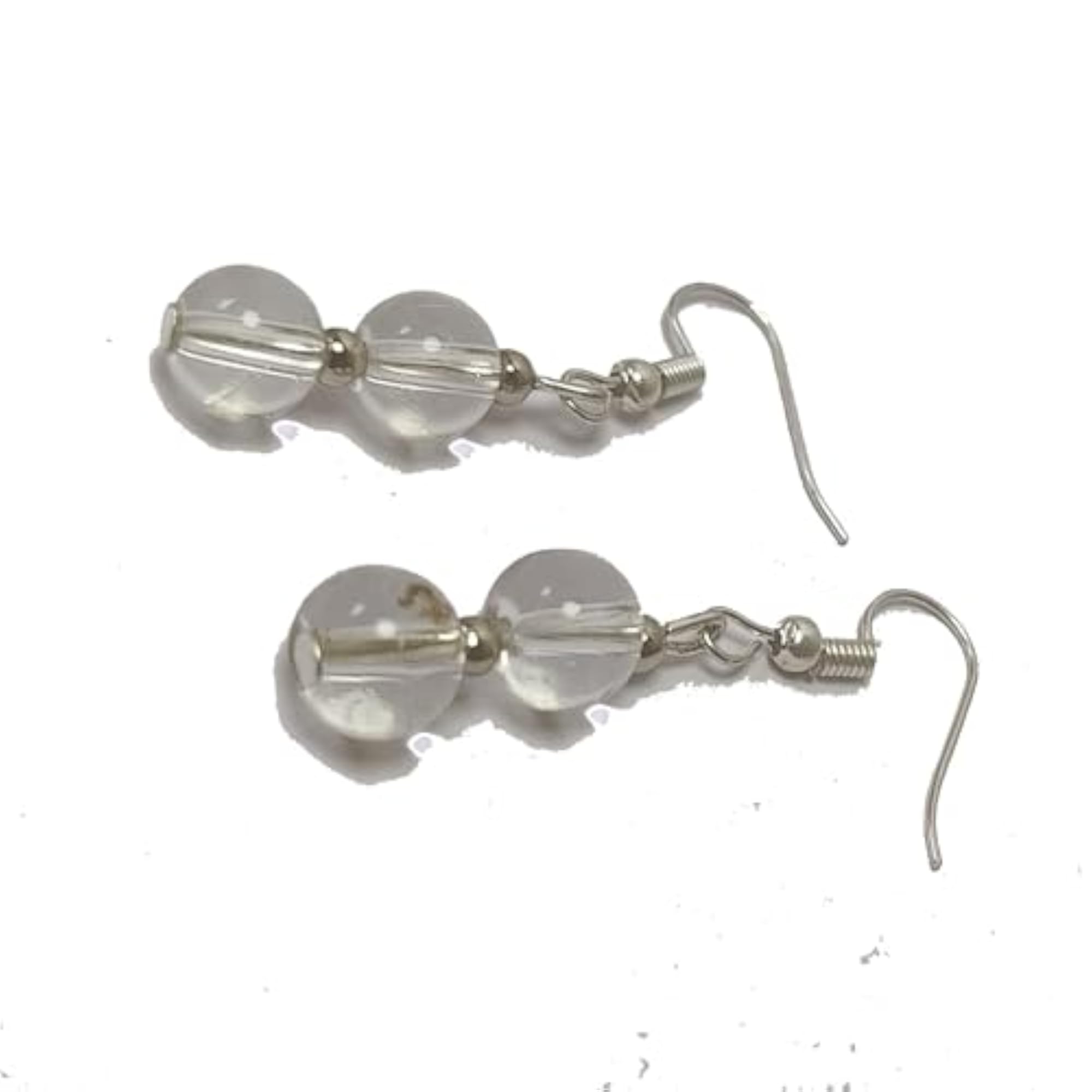 Women's Clear Crystal Round Bead Healing Earrings Set