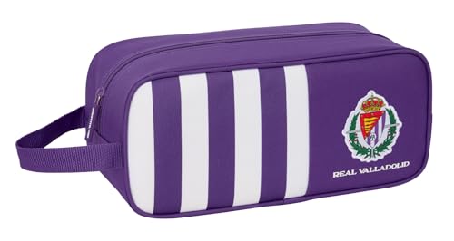 Safta Real Valladolid - Mittelgroßer Schuhschrank, Mehrzweck, für Sport, außerschulisch, Fußball, bequem und vielseitig, 34 x 14 x 15 cm, Violett/Weiß, M, Lässig