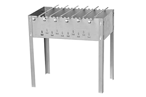 MUSTANG Schaschlik Grill | Holzkohlegrill | Gartengrill 50x30x50cm | inkl. 6 Spieße Cover