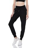 Amazon Brand - Find. Damen Yoga-Hose Gymnastikhose, Fitnessstudio, Jogging, Leggings mit Taschen, Schwarz, Size L