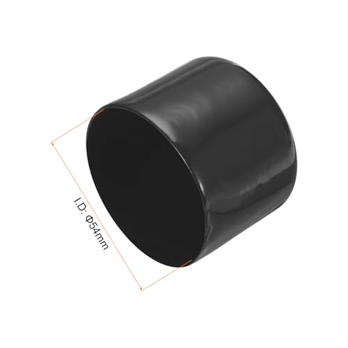 Image of uxcell 4pcs Rubber End Caps 54mm ID Vinyl Round End Cap Cover Screw Thread Protectors Black, 40mm Height