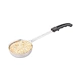 Met Lux 6 Ounce Portion Ladle, 1 With Black Handle Portion Serving Spoon - Solid, Dishwasher-Safe,...