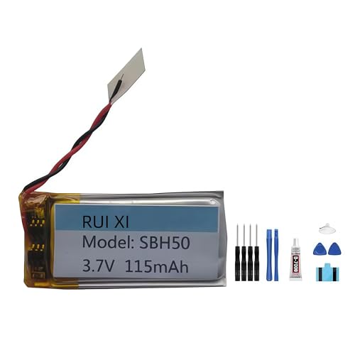 RUI XI Batterie compatible avec casque Bluetooth Sony SBH50 SBH-50 SBH52 SBH-52 115 mAh 3,7 V SBH50...