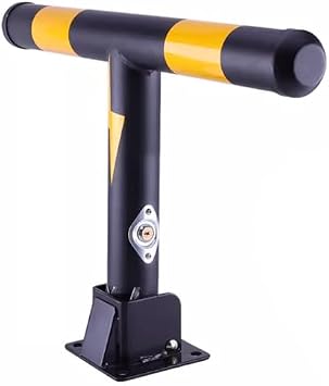 Folding Driveway Security Post - Lockable Parking Barrier for Vehicle Protection Robust Parking Space Lock Bollard