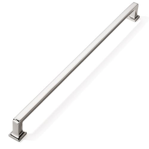 khtumeware 1 Pack Polished Nickel Cabinet Appliance Pulls, 18 Inch(457mm) Hole Centers Cabinet Handles Kitchen Hardware Straight Bar for Cabinets and Drawer Pulls