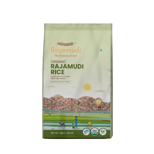Image of Rajamudi - Authentic Rajamudi Rice (Unpolished) 2 kg - Certified Organic | 100% Pure, Rich in antioxidants, Low GI | High Zinc | Non-GMO | Grown without Pesticides & Chemicals | Pride of Karnataka