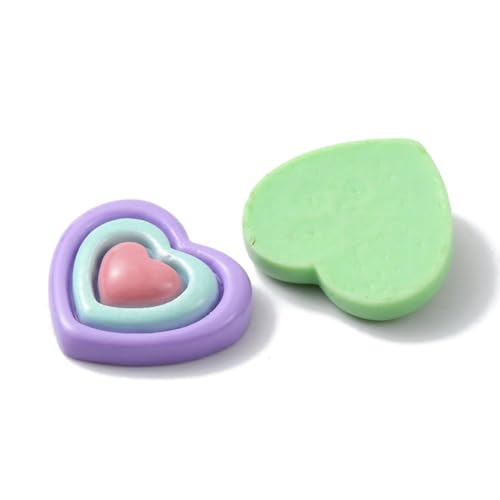 LiQunSweet 200 Pcs Resin Heart Decoden Flatback Beads Cabochons Flatback Nohole Beads for Valentine's Day Jewelry Making DIY Craft by LiQunSweet - Used condition - Image 3
