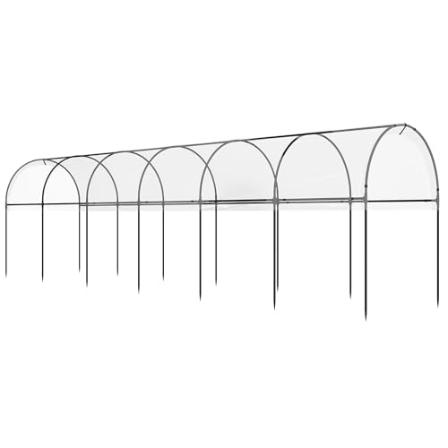Outsunny Serre de Jardin, Serre à tomates, bâche renforcée, châssis en Acier, pour légumes Plantes Fleurs, pour extérieur, 600 x 123 x 171 cm, Transparent