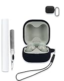 Case for Sony LinkBuds Fit Truly Wireless Noise Canceling Earbud Headphones, Soft Silicone Protective Portable Scratch Shock Resistant Shell with Cleaner Kit & Carabiner & Lanyard，Black