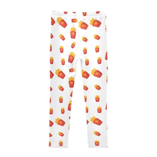 ZZKKO Girls Leggings French Fries Toddler Girls Clothes Leggings for Girls Toddler Girls Leggings 3-4T2