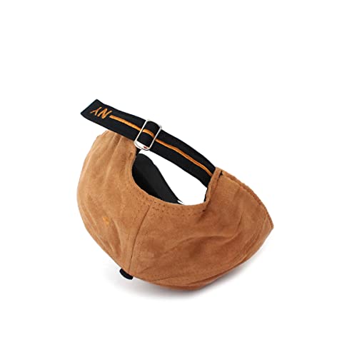 Boné Masculino Aba Curva Strapback Camurça (Preto-Marrom)