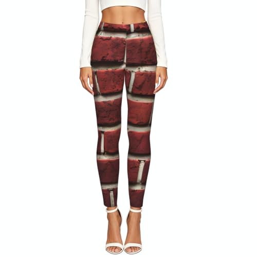 Leggings elásticos de piedra roja para mujer mallas opacas cómodas 2