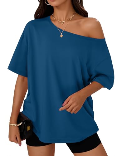 Image of Trendy Queen Womens Off the Shoulder Tops Oversized Summer Spring T-Shirts 2026